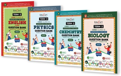 Educart TERM 2 CBSE Question Bank Bundle - Chemistry, English Core, Physics & Biology For Class 12 Of 2022 (Now Based On The Term-2 Subjective Sample Paper Of 14 Jan 2022)(Paperback, Educart)