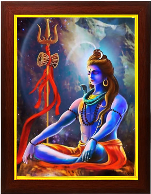 Zig Zag Lord Shiva Sankar Mahakal Wall Hanging Religious Frame