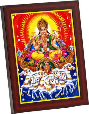 Zig Zag Surya Dev Ji With 7 Horses Religious Frame