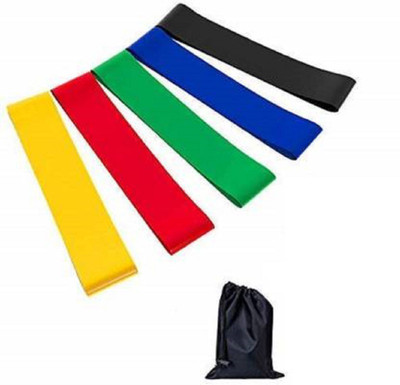 ALORNOR Loop Band 24-inch Set of 5 for Physical Home Fitness Therapy Stretching Resistance Tube(Multicolor)