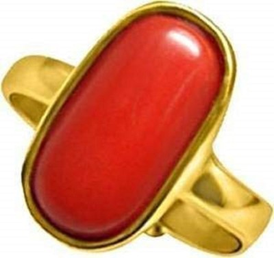 SR Swasti Retail Unisex 4.25 Ratti Adjustable Coral Ring (Red) Brass Coral Ring