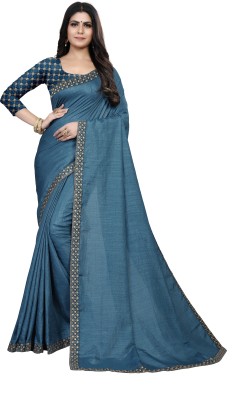 LILAMA FASHION Woven Banarasi Jacquard, Cotton Silk Saree(Light Blue)