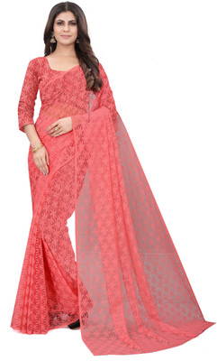 Vidula Self Design Bollywood Net Saree(Pink)