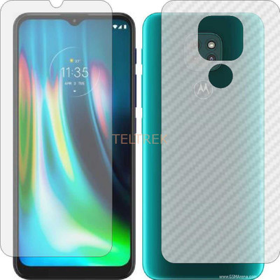 TELTREK Front and Back Screen Guard for MOTOROLA G9 INDIA (Front Matte Finish & Back 3d Carbon Fiber)(Pack of 2)
