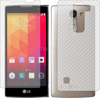 TELTREK Front and Back Screen Guard for LG SPIRIT Y70 H 422 (Front Matte Finish & Back 3d Carbon Fiber)(Pack of 2)