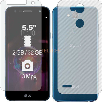 TELTREK Front and Back Screen Guard for LG X POWER 3 (Front Matte Finish & Back 3d Carbon Fiber)(Pack of 2)
