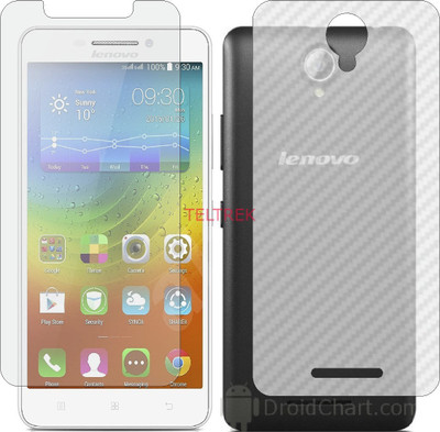 TELTREK Front and Back Screen Guard for LENOVO A5000 (Front Matte Finish & Back 3d Carbon Fiber)(Pack of 2)