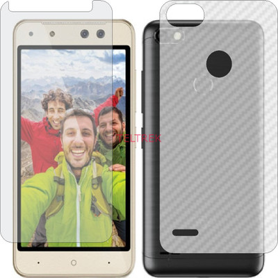 TELTREK Front and Back Screen Guard for ITEL WISH S21 (Front Matte Finish & Back 3d Carbon Fiber)(Pack of 2)