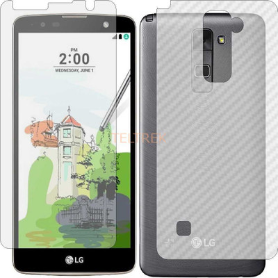 TELTREK Front and Back Screen Guard for LG STYLUS 2 PLUS (Front Matte Finish & Back 3d Carbon Fiber)(Pack of 2)
