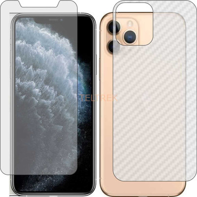 TELTREK Front and Back Screen Guard for APPLE IPHONE XI MAX (Front Matte Finish & Back 3d Carbon Fiber)(Pack of 2)