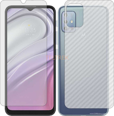 TELTREK Front and Back Screen Guard for MOTOROLA MOTO G20 (Front Matte Finish & Back 3d Carbon Fiber)(Pack of 2)
