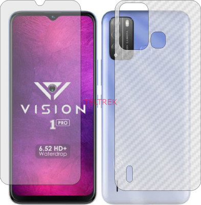 TELTREK Front and Back Screen Guard for ITEL VISION ONE PRO (Front Matte Finish & Back 3d Carbon Fiber)(Pack of 2)