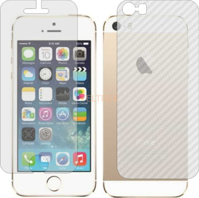 TELTREK Front and Back Screen Guard for APPLE IPHONE 5 (Front Matte Finish & Back 3d Carbon Fiber)(Pack of 2)