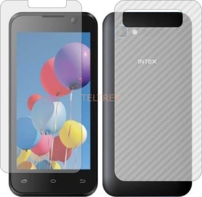 TELTREK Front and Back Screen Guard for INTEX Y2 PRO (Front Matte Finish & Back 3d Carbon Fiber)(Pack of 2)