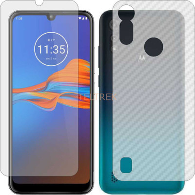 TELTREK Front and Back Screen Guard for MOTO E6S (Front Matte Finish & Back 3d Carbon Fiber)(Pack of 2)