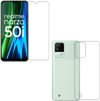 wooden craft Front and Back Screen Guard for Realme Narzo 50i {Flexible}, RMX3231,RMX3235, Narzo 50i(Pack of 2)