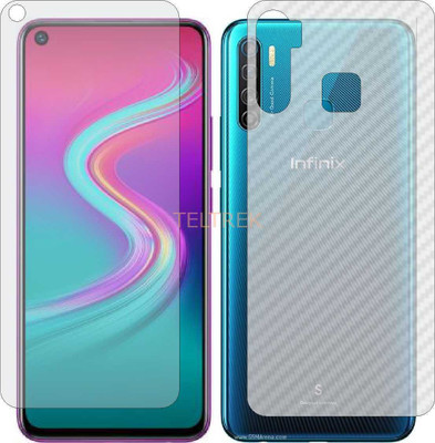 TELTREK Front and Back Screen Guard for INFINIX X652 S5 (Front Matte Finish & Back 3d Carbon Fiber)(Pack of 2)