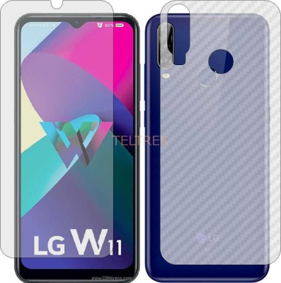 TELTREK Front and Back Screen Guard for LG W31 PLUS (Front Matte Finish & Back 3d Carbon Fiber)(Pack of 2)