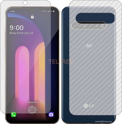 TELTREK Front and Back Screen Guard for LG V60 THINQ 5G UW (Front Matte Finish & Back 3d Carbon Fiber)(Pack of 2)