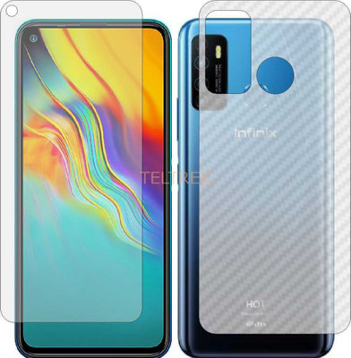 TELTREK Front and Back Screen Guard for INFINIX HOT 9 PRO (Front Matte Finish & Back 3d Carbon Fiber)(Pack of 2)