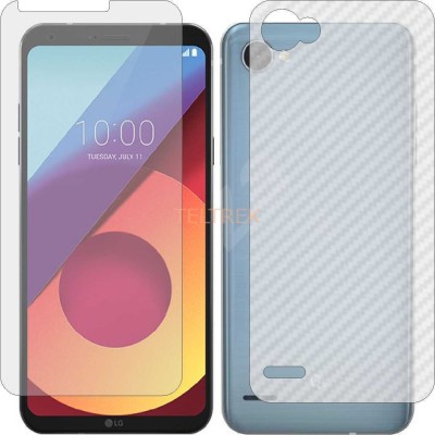 TELTREK Front and Back Screen Guard for LG Q6 (Front Matte Finish & Back 3d Carbon Fiber)(Pack of 2)