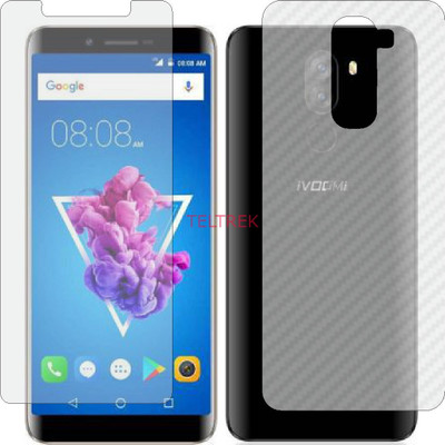 TELTREK Front and Back Screen Guard for IVOOMI I1 (Front Matte Finish & Back 3d Carbon Fiber)(Pack of 2)