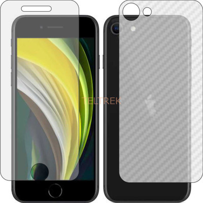 TELTREK Front and Back Screen Guard for APPLE IPHONE SE 2020 (Front Matte Finish & Back 3d Carbon Fiber)(Pack of 2)