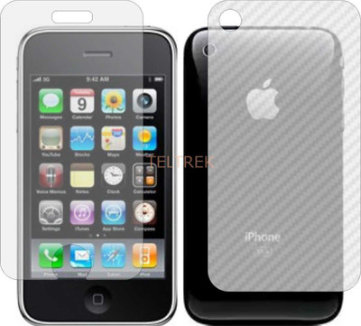 TELTREK Front and Back Screen Guard for APPLE IPHONE 3GS 3 (Front Matte Finish & Back 3d Carbon Fiber)(Pack of 2)