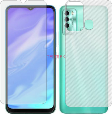 TELTREK Front and Back Screen Guard for ITEL VISION 2S (Front Matte Finish & Back 3d Carbon Fiber)(Pack of 2)