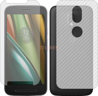 TELTREK Front and Back Screen Guard for MOTOROLA MOTO E3 POWER (Front Matte Finish & Back 3d Carbon Fiber)(Pack of 2)
