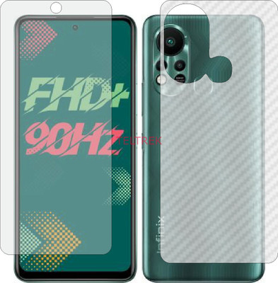 TELTREK Front and Back Screen Guard for INFINIX HOT11S (Front Matte Finish & Back 3d Carbon Fiber)(Pack of 2)