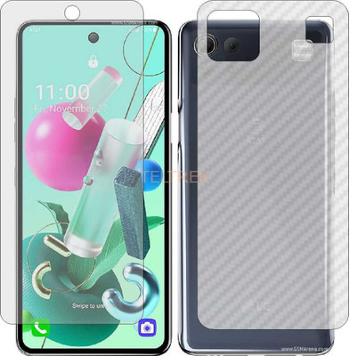 TELTREK Front and Back Screen Guard for LG K92 5G (Front Matte Finish & Back 3d Carbon Fiber)(Pack of 2)