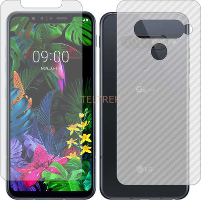 TELTREK Front and Back Screen Guard for LG G8S THINQ (Front Matte Finish & Back 3d Carbon Fiber)(Pack of 2)