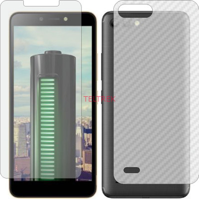 TELTREK Front and Back Screen Guard for ITEL A44 POWER (Front Matte Finish & Back 3d Carbon Fiber)(Pack of 2)