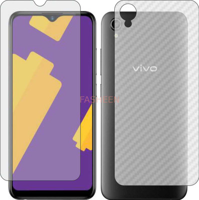 Fasheen Front and Back Tempered Glass for VIVO 1908 (Front Matte Finish & Back 3d Carbon Fiber)(Pack of 2)