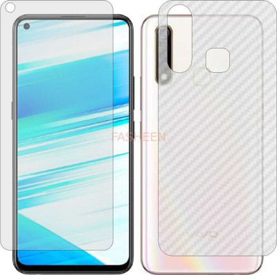 Fasheen Front and Back Tempered Glass for VIVO Z5X 2020 (Front Matte Finish & Back 3d Carbon Fiber)(Pack of 2)