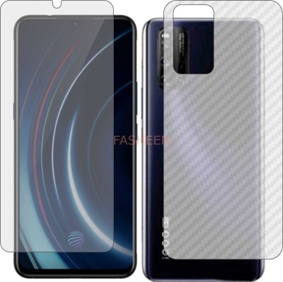 Fasheen Front and Back Tempered Glass for VIVO IQOO (Front Matte Finish & Back 3d Carbon Fiber)(Pack of 2)