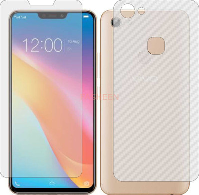 Fasheen Front and Back Tempered Glass for VIVO Y81 Y1803 (Front Matte Finish & Back 3d Carbon Fiber)(Pack of 2)