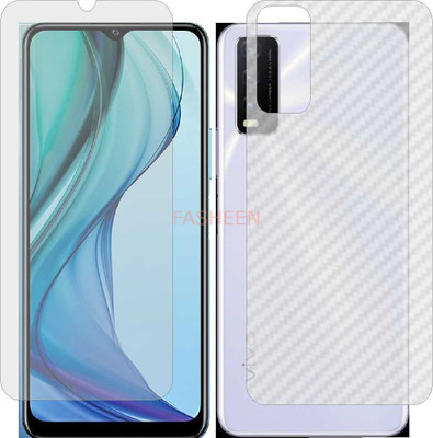 Fasheen Front and Back Tempered Glass for VIVO Y30 STANDARD (Front Matte Finish & Back 3d Carbon Fiber)(Pack of 2)