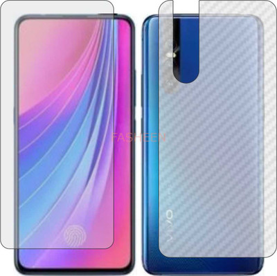 Fasheen Front and Back Tempered Glass for VIVO X27 128GB (Front Matte Finish & Back 3d Carbon Fiber)(Pack of 2)