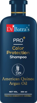 Dr Batra's PRO+Color Protection Shampoo| Contains American Quinoa, Moroccan Argan Oil, Thuja Extracts| Improves Color Retention| Sulphate, Paraben, Silicone Free|(350 ml)