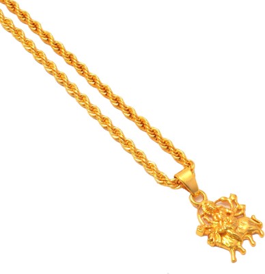 Jewar Mandi JewarHaat Maa Durga Shero Wali Mata Ji Gold Plated Pendant Rope/Rassi Chain Gold-plated Brass Locket
