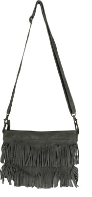 Antin Green Sling Bag Olive Green Genuine Suede Leather Fringed Sling Bag Shoulder Bag For Women
