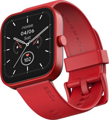 Noise ColorFit Caliber Smartwatch  (Red Strap, Regular)