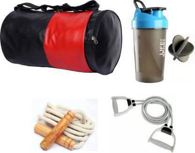 EMMCRAZ Sport gym bag with skipping rope with bottle and resistance tube GYM fitness kit(Kit Bag)