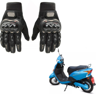 AuTO ADDiCT PRO BIKER GLOVES BLACK FOR HERO ELCTRIC OPTIMA LA Riding Gloves(Black)