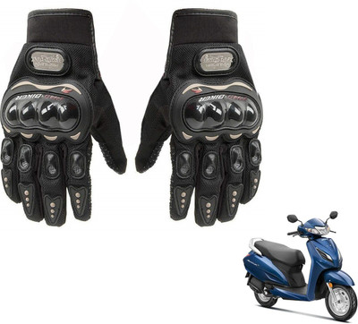 AuTO ADDiCT PRO BIKER GLOVES BLACK FOR HONDA ACTIVA 6G Riding Gloves(Black)