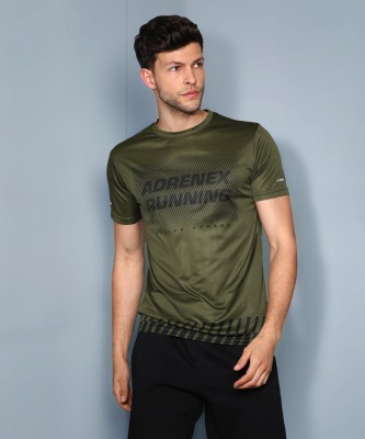 Adrenex Graphic Print Men Round Neck Dark Green T-Shirt
