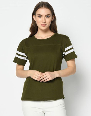 RYTE STYLE Casual Striped Women Green Top