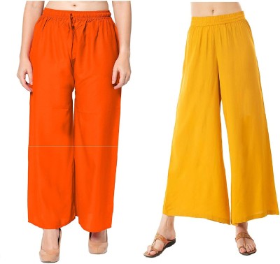 MyTrendzs Relaxed Women Orange, Yellow Trousers